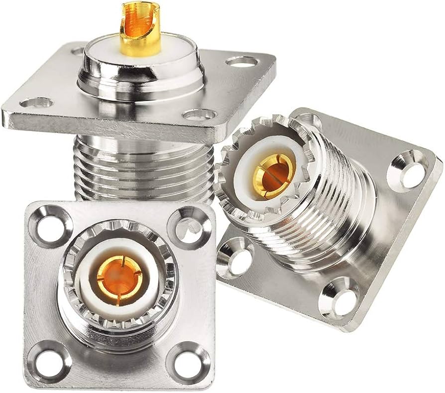 Amazon.com: wlaniot SO-239 Chassis Mount Connector - UHF Female 4